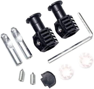 Toilet Bevestigingsset - Universele Bouten - Muurvast Toilet - Automatisch Voorvergrendelend - 7 x 4 cm - Zwart Wit