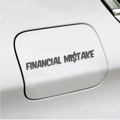 Bumpersticker - Financial Mistake - 4,1 X 25 - Antraciet