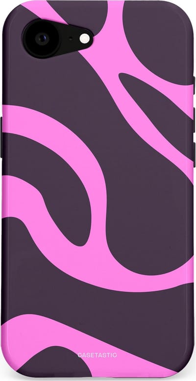 Casetastic hoesje geschikt voor Apple iPhone 16e / Apple iPhone 17e - MagSafe - Dubbellaagse bescherming - Roze Paarse Lavendel Abstractie - Fashion Case - Donkergrijs Roze