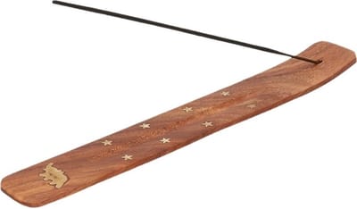Wierookhouder plankje - hout - voor wierookstokjes - 25 x 3 cm