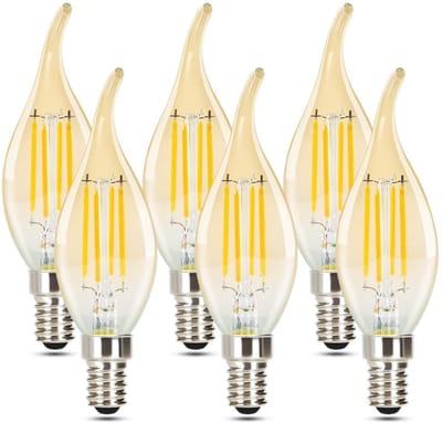 NETTLIFE E14 Gloeilampen - 6 Stuks - Warm wit - 4W - Retro - Vervangt 40W - Heldere Kaarslamp - voor Kroonluchter Café Bar Restaurant