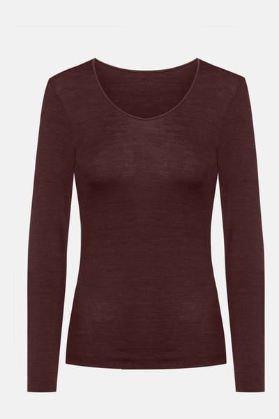 Shirt met lange mouwen Serie Wool&Silk Hot Maroon