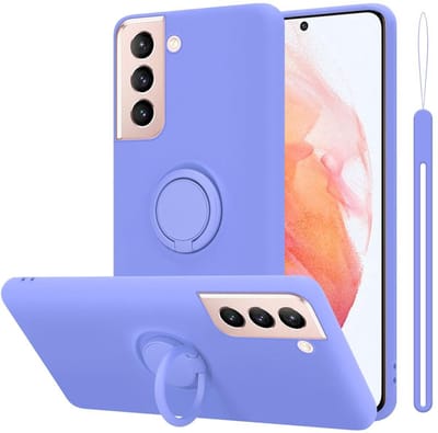 Cadorabo Hoesje geschikt voor Samsung Galaxy S21 5G in LIQUID LICHT PAARS - Beschermhoes van flexibel TPU silicone Case Cover met ring