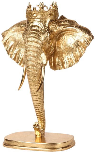 Baroque - Decoratief beeld of figuur - Olifant op Standaard 37,5 cm - Goud - Resin - 37.5x27x14.5 - Polyresin