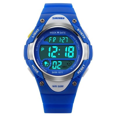 Kinderhorloge Chrono - Alarm – Digitaal Horloge – Blauw - Ø37mm - Giftbox