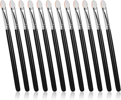 SnelShoppen - 12 Stuks Dubbelzijdige Oogschaduw Applicators - Zachte Makeup Kwasten voor Ogen en Gezicht - Herbruikbare en Wegwerp Sponshandles voor V