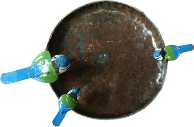 Floz Design voederschaal met vogeltjes - metalen vogelvoederschaal - upcycled product van gerecycled metaal - fairtrade