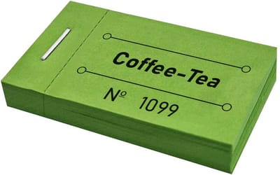 CombiCraft consumptiebonnen coffee-tea groen - 5 boekjes met in totaal 250 bonnen