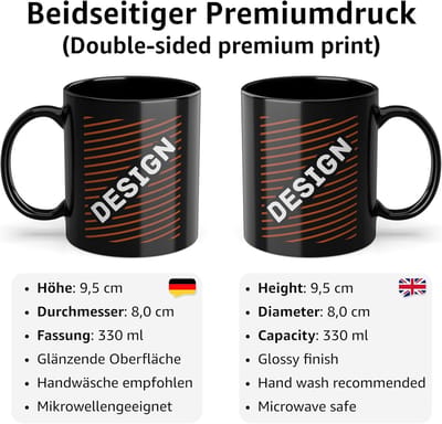 Voetbal Mok - Koffiebeker Cadeau - Ochtend Koffie - Dubbelzijdig Bedrukt - 330 ml - Zwart
