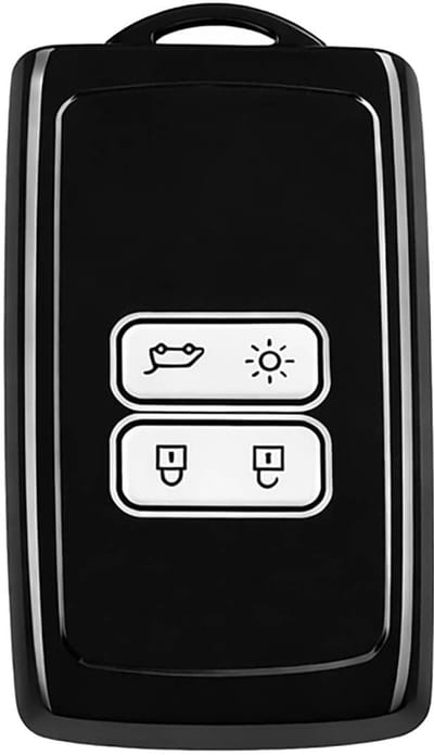 Autosleutel Hoesje geschikt voor Renault - Sleutelcover - TPU Cover Sleutelhoes - Accessoires - zwart,wit