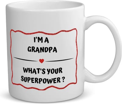 Akyol - i'm a grandpa what's your superpower? koffiemok - theemok - Opa - opa met superkracht - verjaardag - cadeautje voor opa - opa artikelen - kado - geschenk - 350 ML inhoud