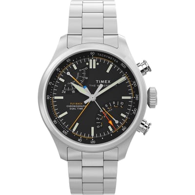 Timex Waterbury Ace Fly-Back TW2Y70200 Horloge - Staal - Zilverkleurig - Ø 43 mm
