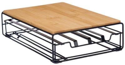 Kinvara Capsulehouder - voor 32 cups - bamboe - metaal - 31 x 21 cm - koffie