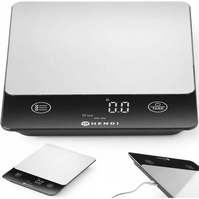 HENDI Keukenweegschaal – waterdicht – LED-display – 10 kg – USB-oplaadbaar