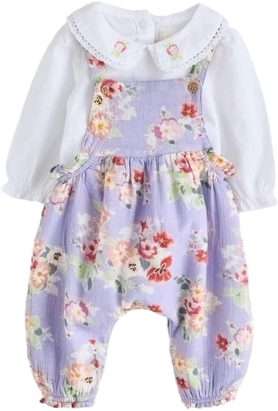 Next - Meisjes - Cath Kidston babytuinbroekje en rompertje, 2-delige set - Paars