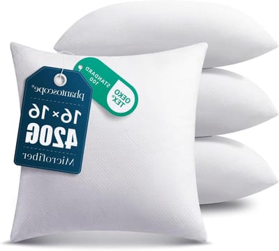 Kussen Vulling Set - Decoratieve Kussens - Bank en Bed - Hypoallergeen Microvezel - 4x 40x40 cm - Wit