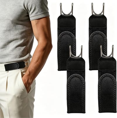 Elastische gesploze riem voor heren en dames, verstelbaar met klittenbandsluiting, comfortabel en eenvoudig in gebruik, ideaal voor dagelijks gebruik en sportactiviteiten