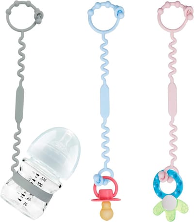 3 Stuks - Siliconen speelgoedriempjes voor kinderwagens - Speelgoedriempjes Kinderwagen - Speenclips - Speelgoedriempjes voor baby's - Fopspeenclip Buggyriempje - Anti-verliesriempjes voor speelgoed - Verstelbare Lengte - 30-40 cm