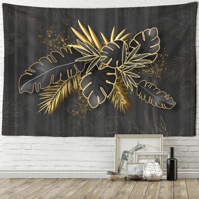 Phnom Penh Palmbomen Wandkleed Bohemien Psychedelisch Tropische Planten Eenvoudige Esthetische Woondecoratie 95x70cm gray