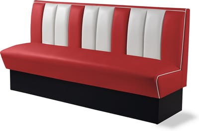 Bel Air Dinerbank Single Booth HW-180 Rood