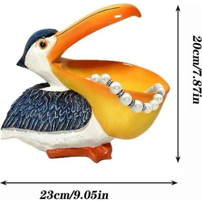 Figurine d'oiseau animal nordique pélican bijoux rangement de clés statue de toucan en résine créative décoration de table pour la maison salon bureau orange