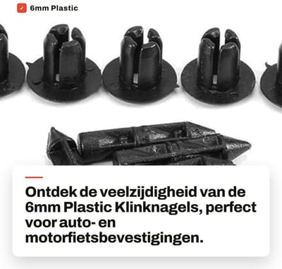Dailygoods- Klinknagels 6mm - Pakket van 100 stuks - Bevestigingsclips - Auto-styling - Duurzaam materiaal - Eenvoudig te gebruiken