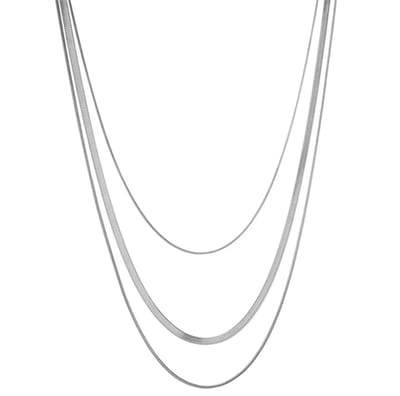 EmmyRovi – Layered Ketting – Zilver – RVS – Drie Lagen – Cadeau