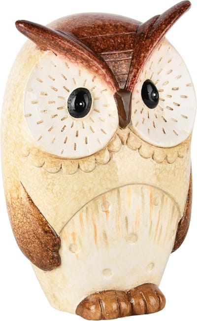 Dekoratief | Uil, beige/bruin, keramiek, 16x13x25cm | A245666