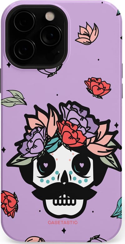 Casetastic Hoesje Geschikt voor Apple iPhone 13 Pro Max Magsafe - Stijlvolle Beschermende Duo-layer Case - Schedel Snor
