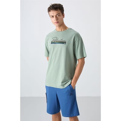 Overmaat Geprinte Katoenmix T-Shirt