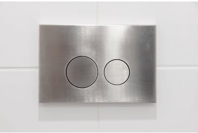 FugaFlow Eccelente Press Bedieningsplaat - bedieningspaneel voor Geberit UP320 inbouwreservoir - dualflush - ronde knoppen - metaal RVS