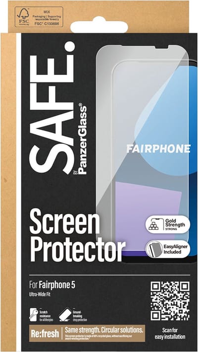 SAFE by PanzerGlass Ultra-Wide Fit Screenprotector voor de Fairphone 5