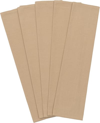 Set van 5 Beige Theedoeken van Biologisch Katoen - Zeer Absorberend en Multifunctioneel
