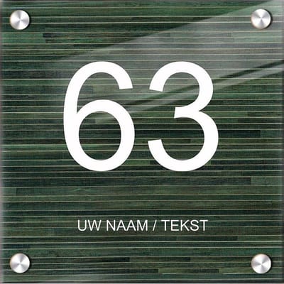 Naambordje voordeur plexiglas 20x20x0,5 cm model 1144 - Huisnummerbordje, naambordjes, naambordje huis, naamplaatjes, huisnummer bord, huisnummer bordje, originele naambordjes voordeur, huisnummerbord met naam, originele huisnummer bord