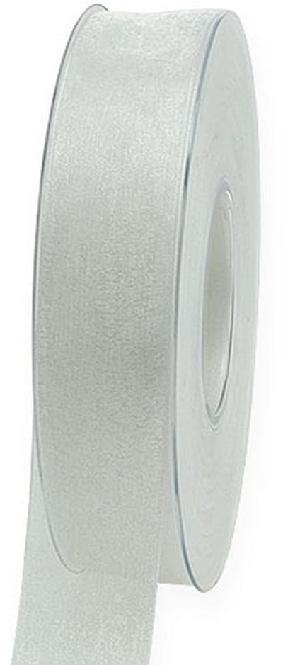 Organza lint cadeaulint wit lint zelfkant 25mm 50m