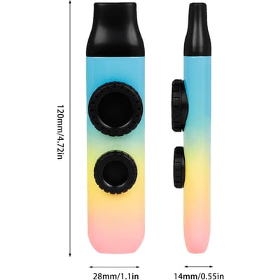 Kazu Fluit Dubbele Fluitgaten Kazoo Dubbele Fluitgaten Vervangbaar Blaasmondstuk 10 stuks Membraan Muziekinstrument Blue & Yellow & Pink