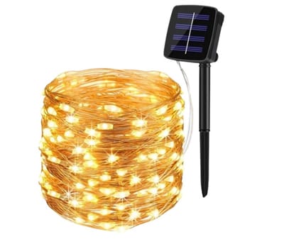 52M Solar LED Buitenverlichting – 500 Leds – Waterdicht – Kerst & Tuin Decoratie – Warm Wit Licht