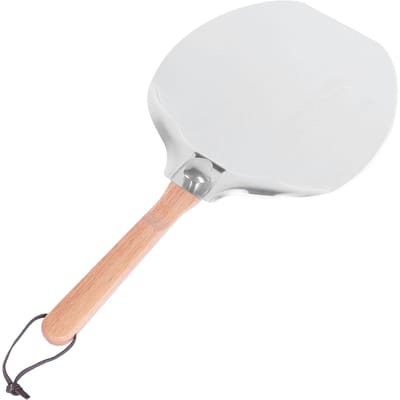 Pelle à pizza Acier inoxydable avec manche en bois pliable Accessoires pour four à pizza Acier inoxydable Pizza L(for 6.5-9kg) white