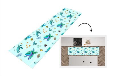 Keukenloper - Loper keuken - Regenboog - Schildpad - Vis - Water - Patronen - 200x50 cm - Keukenloper vinyl