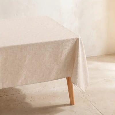 GAMUSI BROTA Tafelkleed – Vlekbestendig Jacquard Tafelkleed met Bloemenpatroon – Katoen – OEKO-TEX® – 140x100 cm – Beige