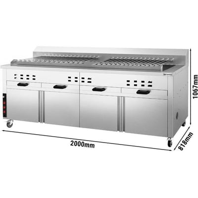 GGM Gastro Holzkohlegrill - für Adana & Shish Kebab - für 30 autom. rotierenden Spießen