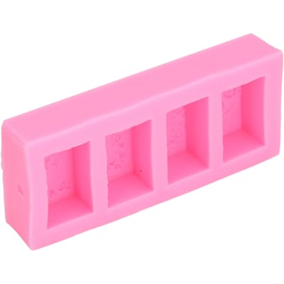 Moule en Silicone Quatre Fleurs Canne Moule en Silicone Savon Fondant Gâteau Gelée Pudding Décoration pink