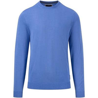 Fynch-Hatton Trui O-Neck Fine Knit Crystal Blue / male