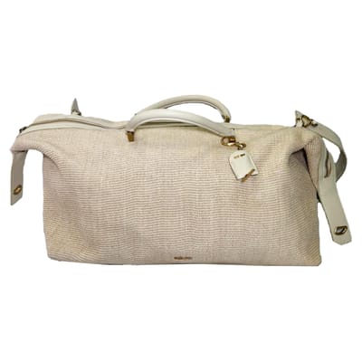 Cult Gaia Adah Weekendtas in Crème Raffia