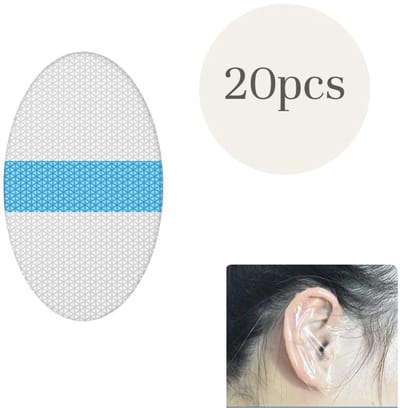20 stuks - Ovaalvormige, transparante, waterdichte oordopjes - Geschikt voor baden, surfen, zwemmen en haarverven - Geschikt voor volwassenen en baby's - 4,5 x 7 cm