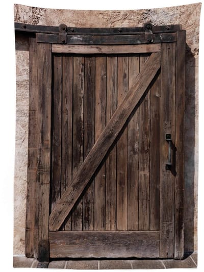 ABAKUHAUS Rustiek tafelkleed – gealterde look, 140x200 cm, bruin, machinewasbaar