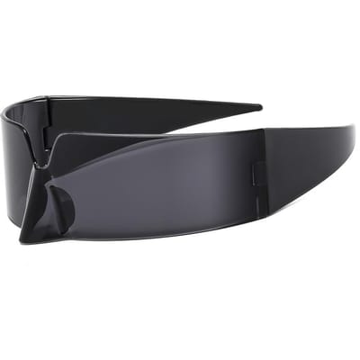 y2k Luxe Designer Vintage Randloze Zonnebril dames Voor Mannen Zonnebril Punk Feest Vogelneus Gemaskerd Sportbril UV400 gray