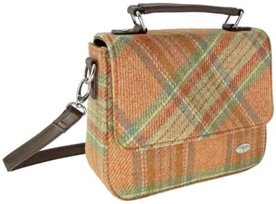 Schoudertas Thurso oranje Stewart Tartan - 23x24x9 - Harris Tweed - Glen Appin of Scotland