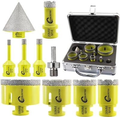 10-delige Diamond Tegelboor Set (Maten 6-68mm) incl. Fazenboor en Adapter