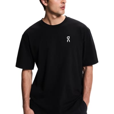 Op Club-T Ritme Geribbelde Ronde Hals Verlaagde Schouder Los Kortmouwig T-shirt Heren tops 1MG11240553 M black